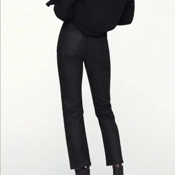 Zara coated slim pants burgundy 2 - Picture 2 of 4